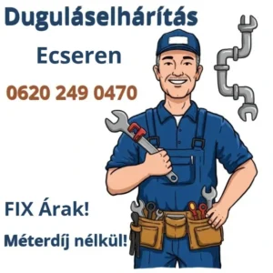 Duguláselhárítás Ecser falbontás nélkül, korszerű gépi tisztítással, fix áron