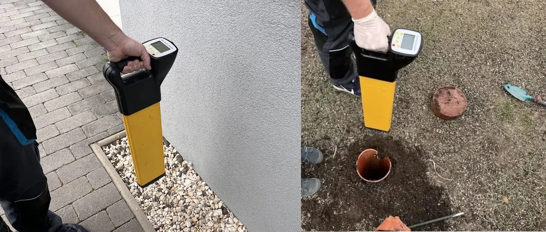 Nyomvonal-meghatározás Kerepesen – jeladós bemérés a csatorna útvonalának és a hibapont helyének pontos meghatározásához