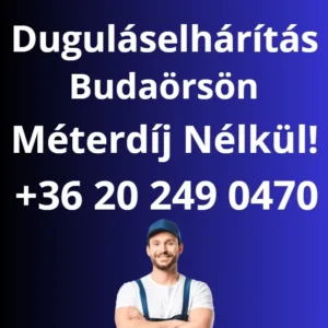 Duguláselhárítás Budaörs teljes területén: mosogató, WC, kád és padlóösszefolyó tisztítása bontás nélkül, modern gépekkel, azonnali kiszállással.