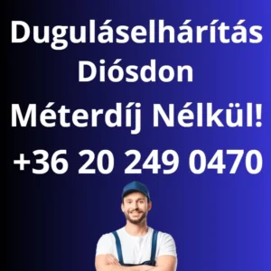 Duguláselhárítás Diósd – gyors beavatkozás spirálos és WOMA technológiával, fix árakon.